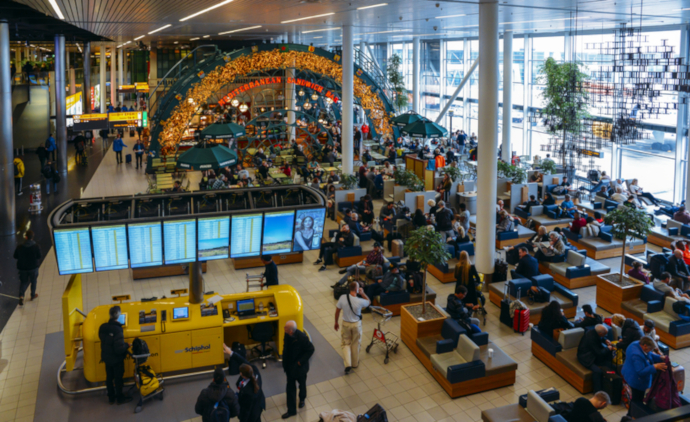 Amsterdam Schiphol Airport is one of the most important airports in Europe.